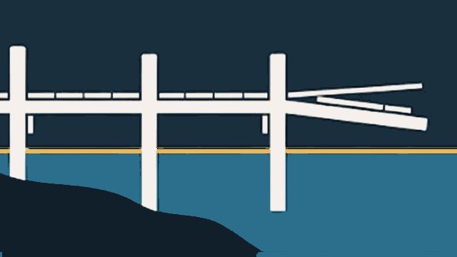 A pier under construction, new planks being set