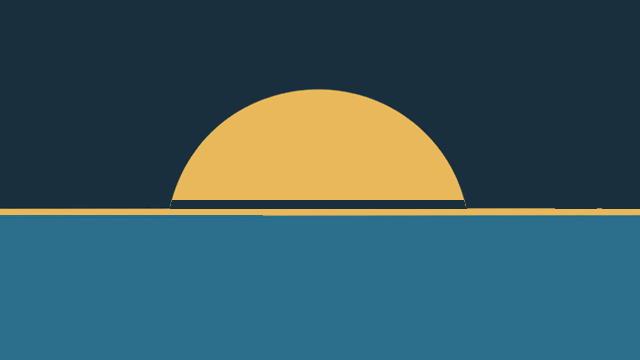 A sun rising on the horizon
